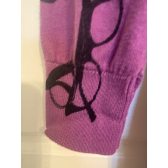 VTG Eye Glasses Cardigan Sweater Button-Up Purple Y2K Long Length Size Small - Picture 10 of 10